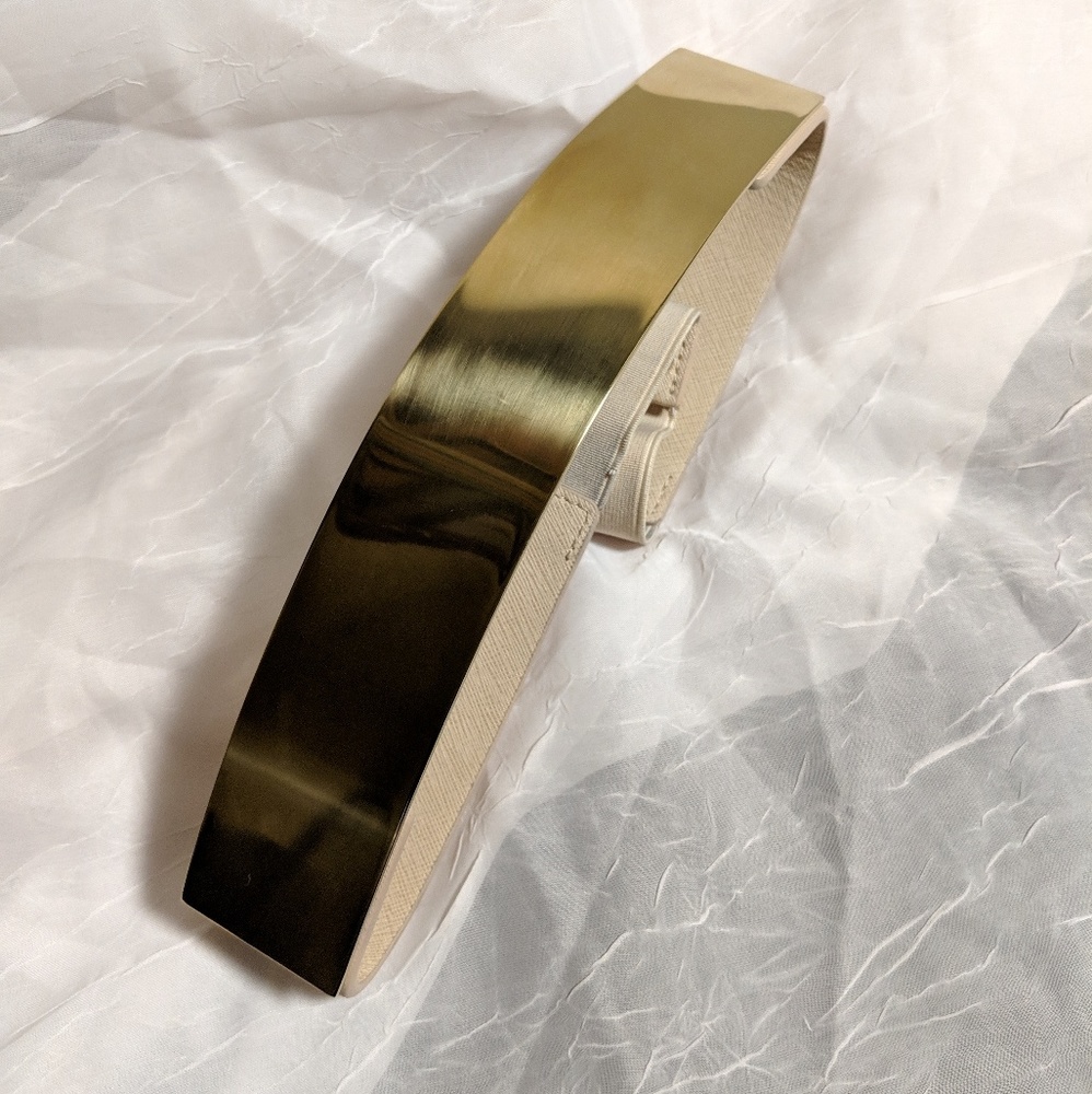 Gold metallic belt, Leather